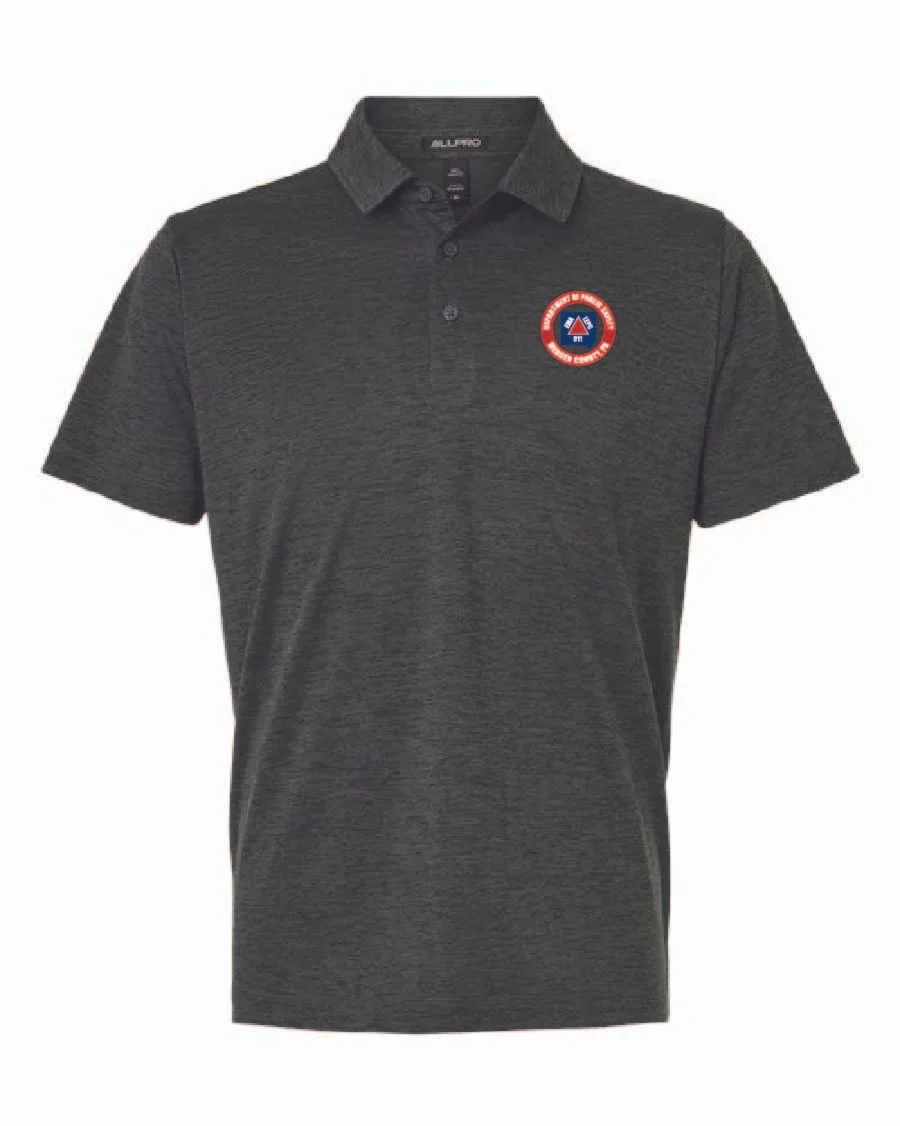 Black AllPro Men's Pro-Lock Performance Mélange Polo #4HM00