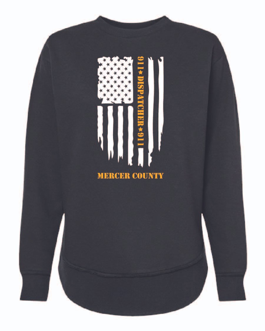 Black LAT Women's Weekend Fleece Crewneck Sweatshirt #3525