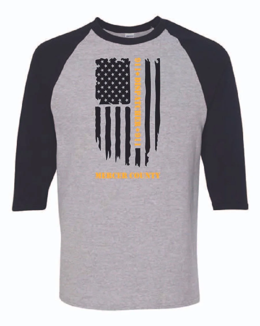 Sport Grey/Black Gildan Heavy Cotton Raglan 3/4-Sleeve T-Shirt #5700