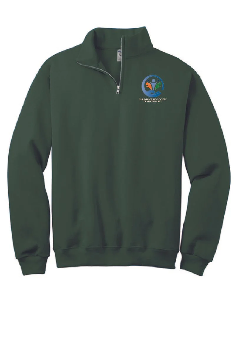 Forest Green Jerzees® NuBlend® 1/4-Zip Cadet Collar Sweatshirt #995M