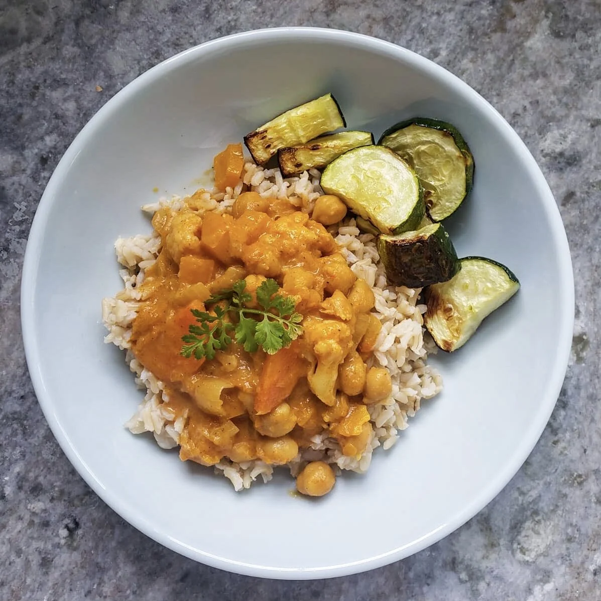 Pantry Coconut Chickpea Curry with Brown Rice