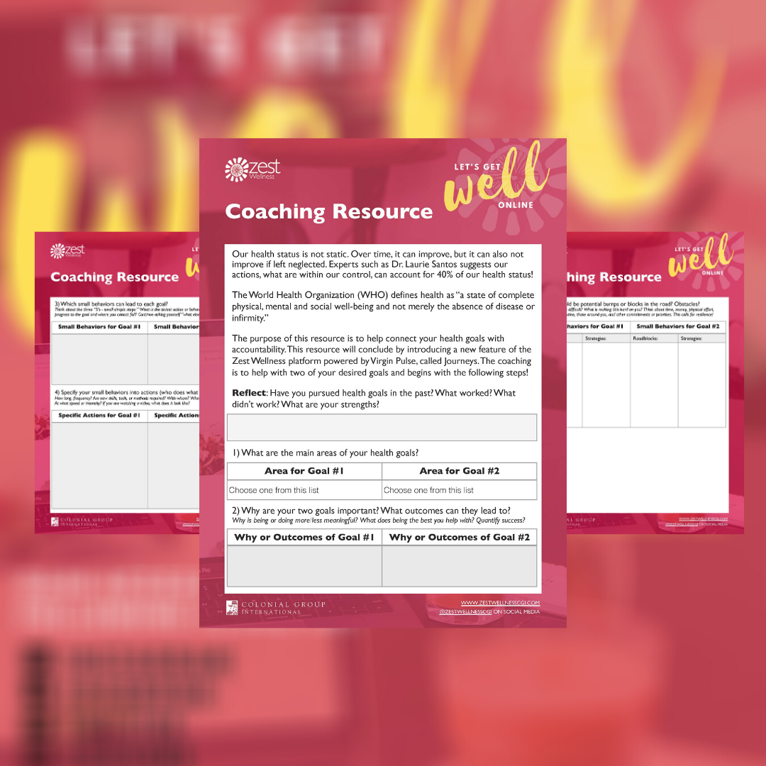 Goal Coaching Resource — CG Zest Wellness Blog