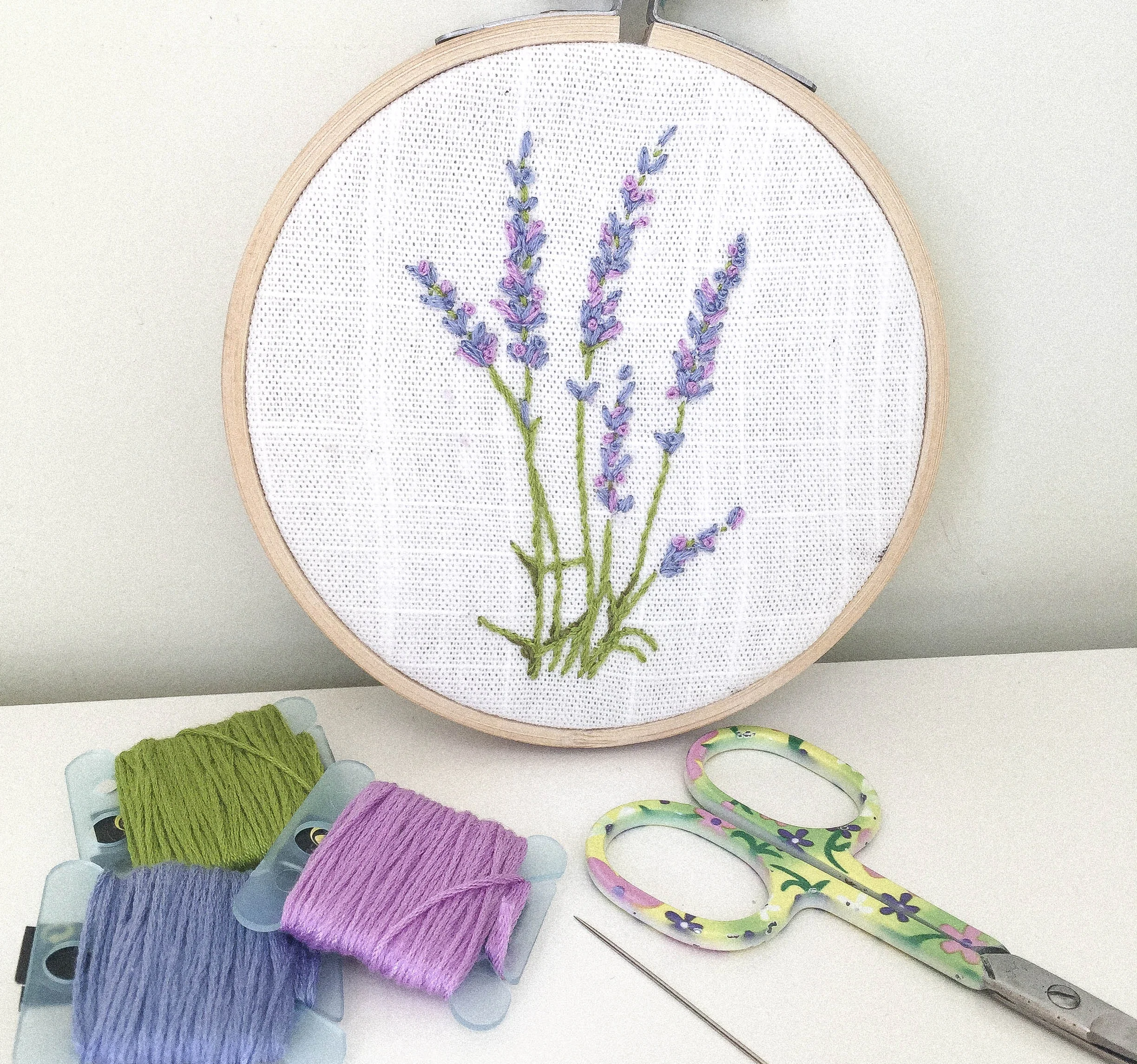 Hand EMBROIDERED lavender