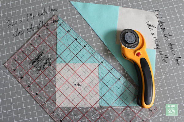 Trim your Flying Geese with a Standard Quilting Ruler 
