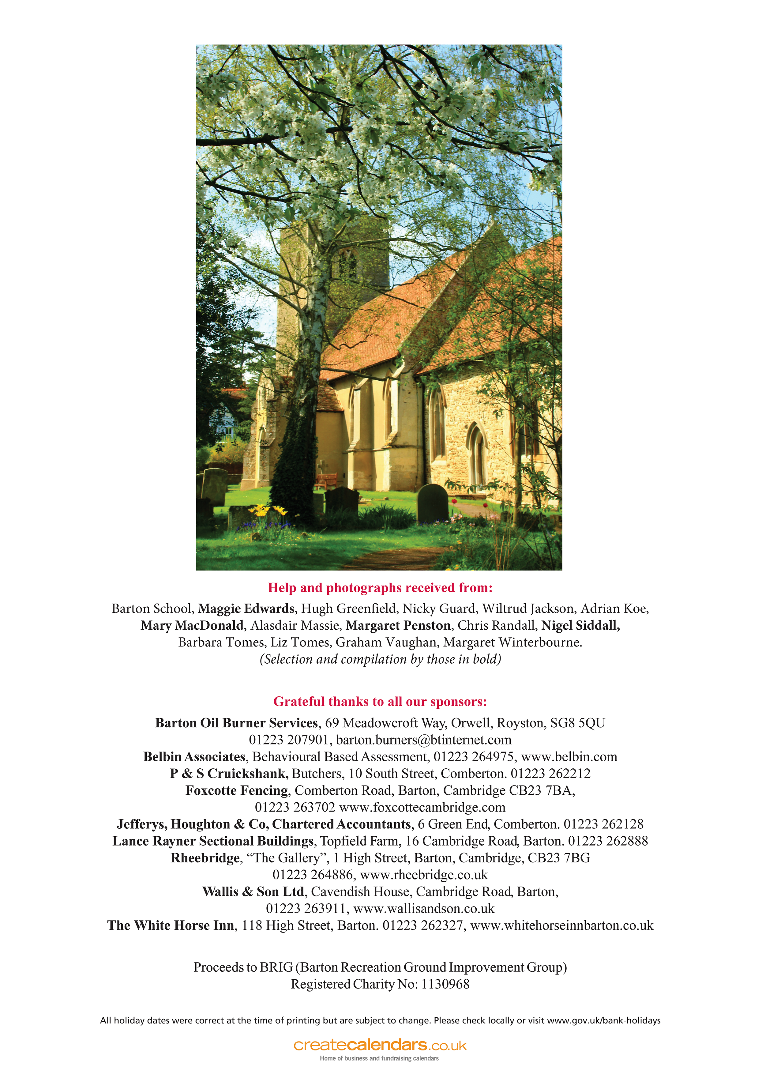 Back cover information