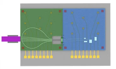 HYBRID ASSEMBLY THROUGH FLEXIBLE WAVEGUIDES