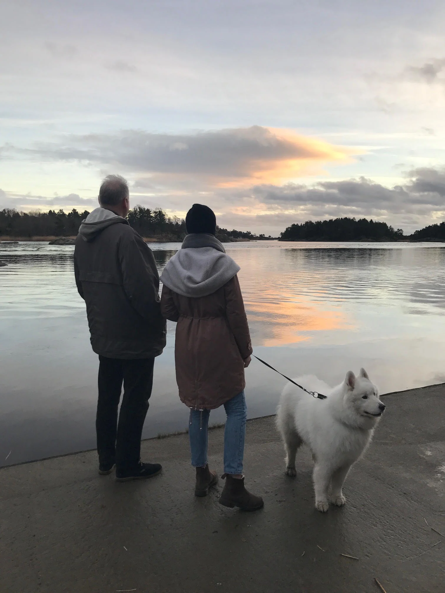 A little snapshot of my dad, our family dog and I from over the holidays, trying to catch a glimpse of some of the local seals.