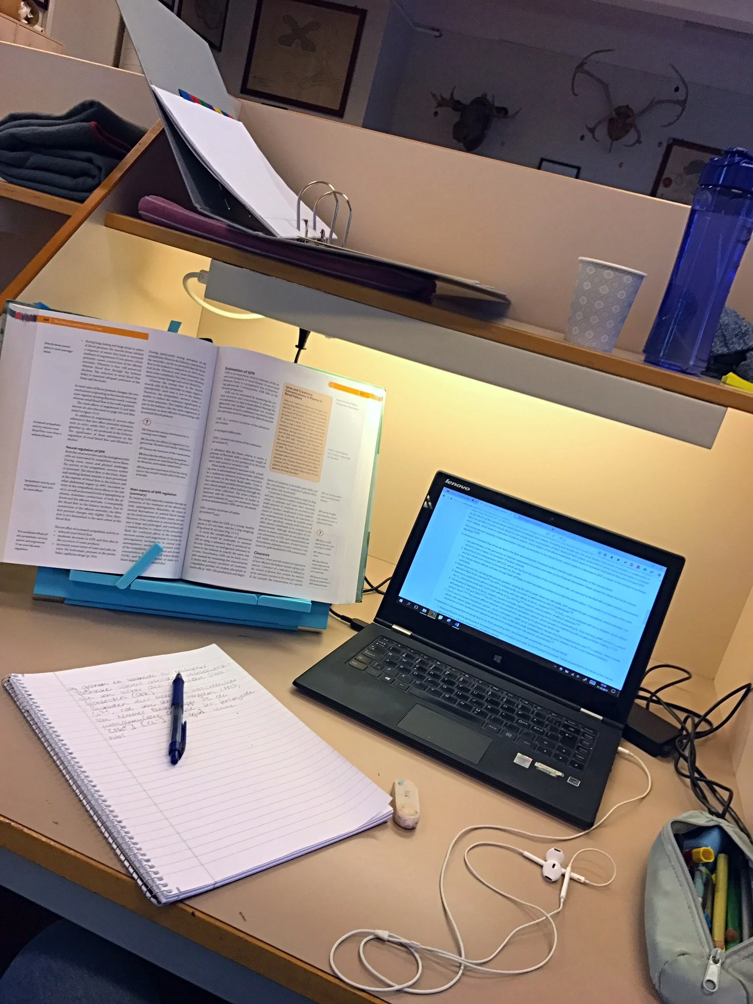 My usual study hall setup.