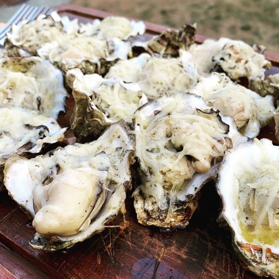 🦪Current cravings🦪

Penn Cove Oysters grilled on the half shell. Then topped with a garlic butter &amp; Parmesan cheese melted to perfection. 

What&rsquo;s your favorite thing to grill during the summer? 

#mussels #shipping #overnightshipping #ti