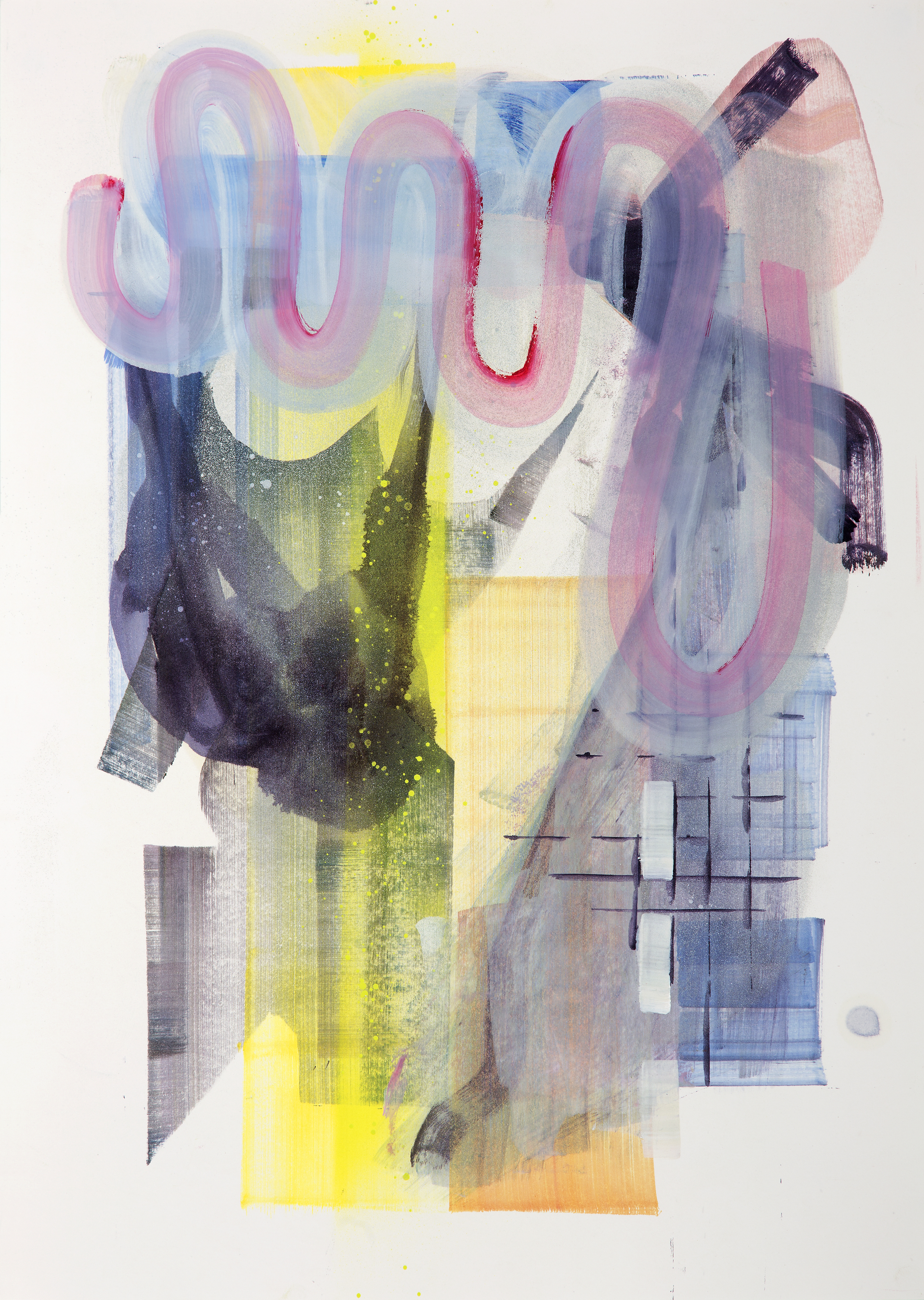  Interface, 2014, oil on paper, 59cm x 42cm 