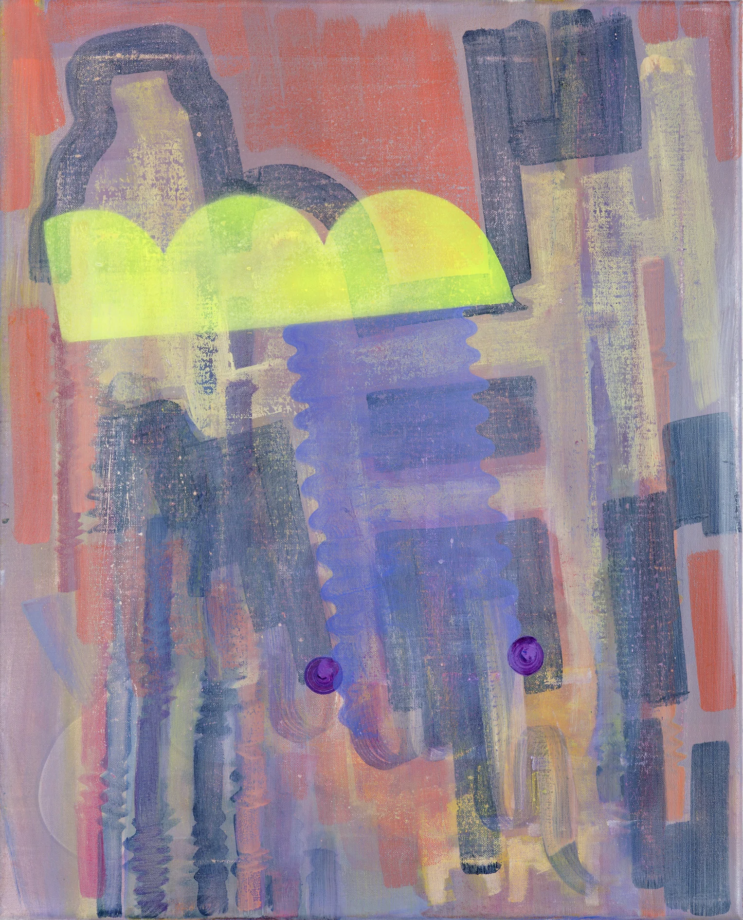  Bridges, oil and spray paint on linen, 59cm x 42cm, 2016 