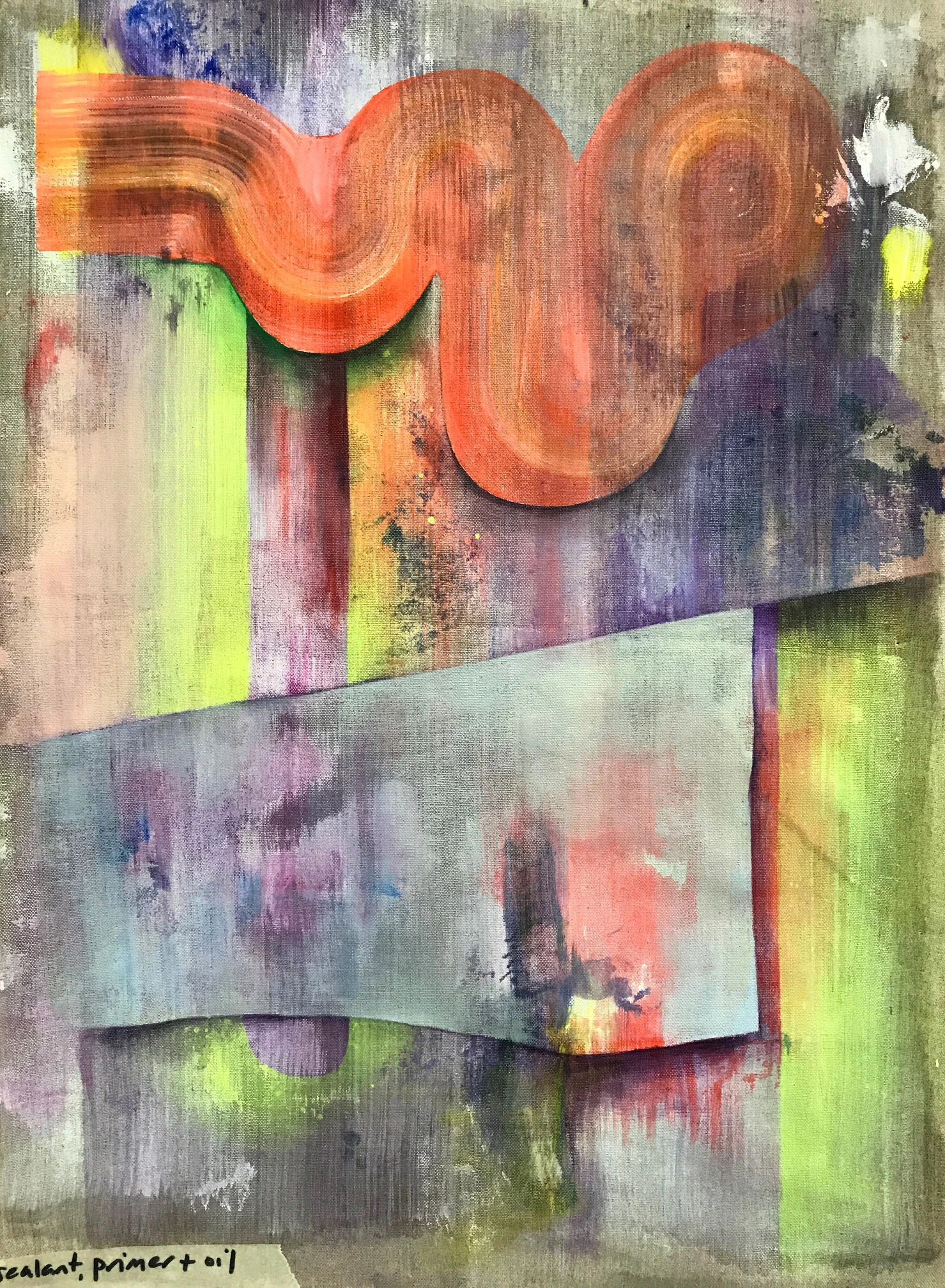  Primer, sealant, oil and spray paint, 75cm x 55cm, 2020 