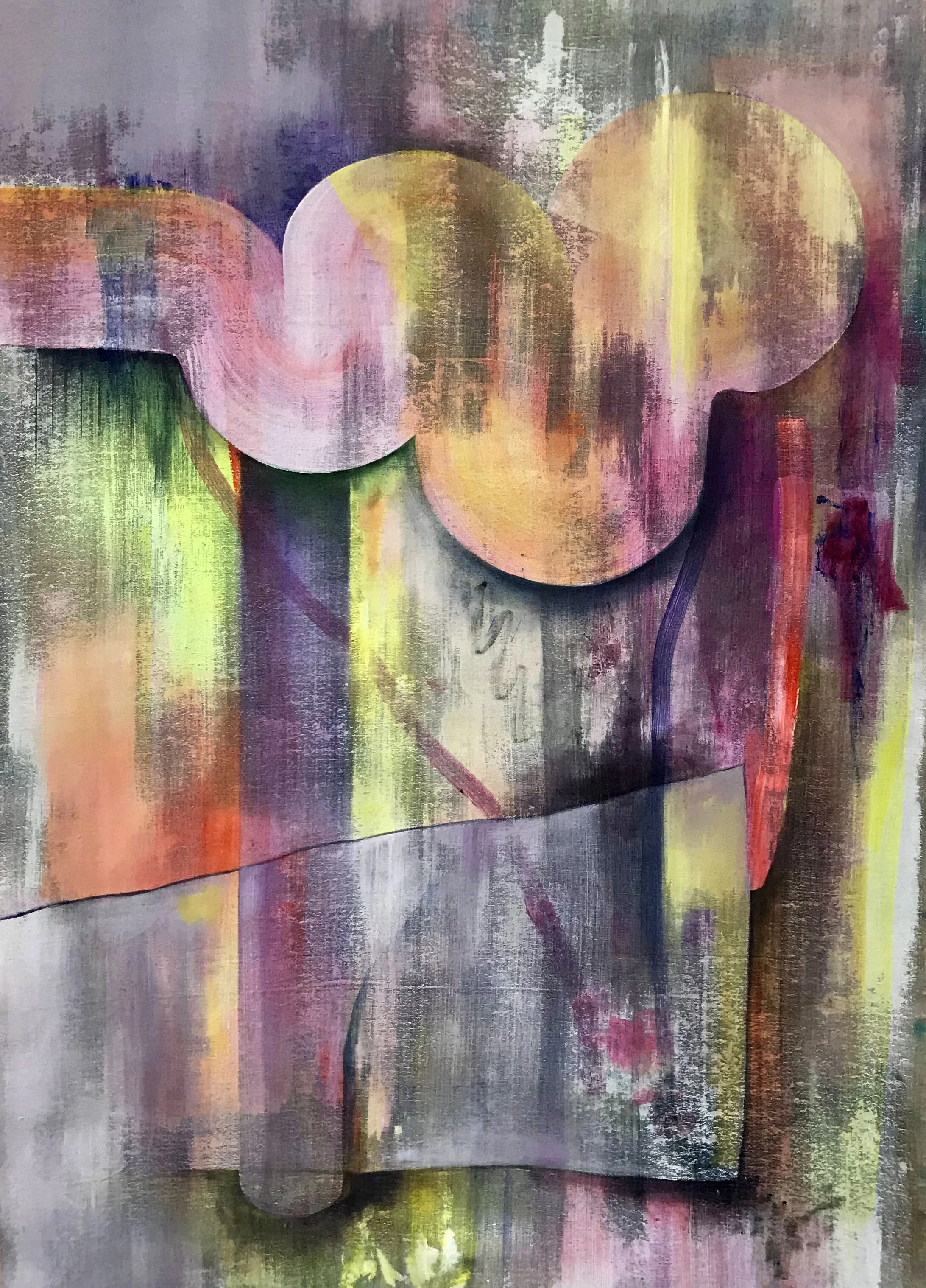  Deep and rough, oil, watercolour and spray paint on linen, 100cm x 80cm, 2020 