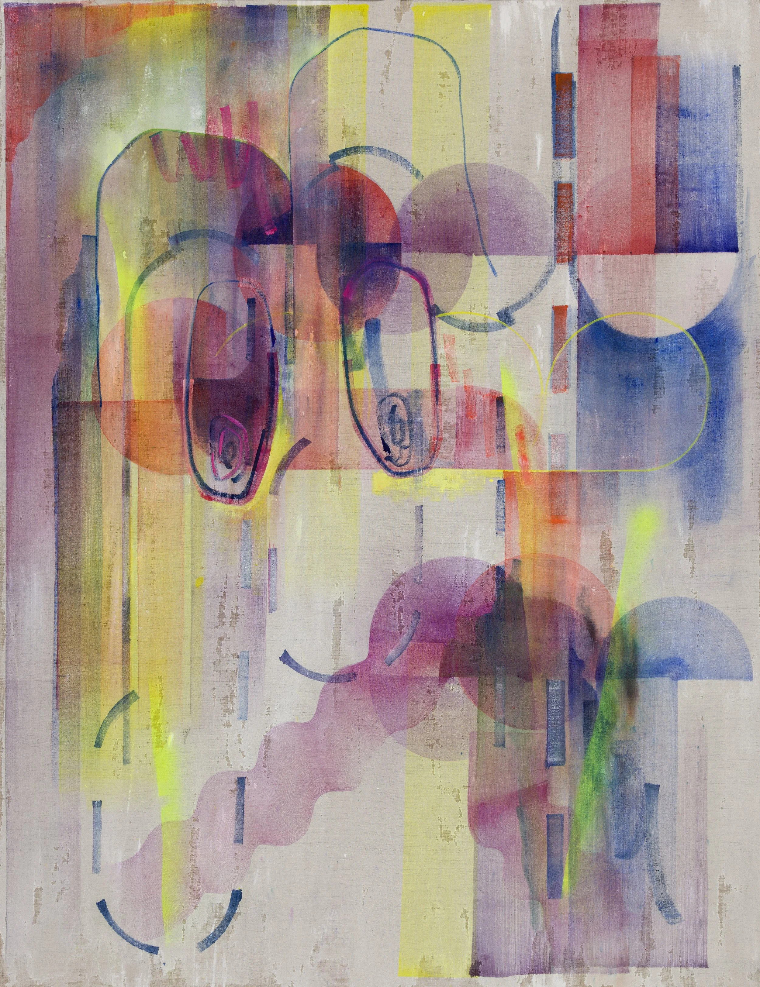  Untitled, oil and spray paint on linen, 120cm x 100cm, 2023 