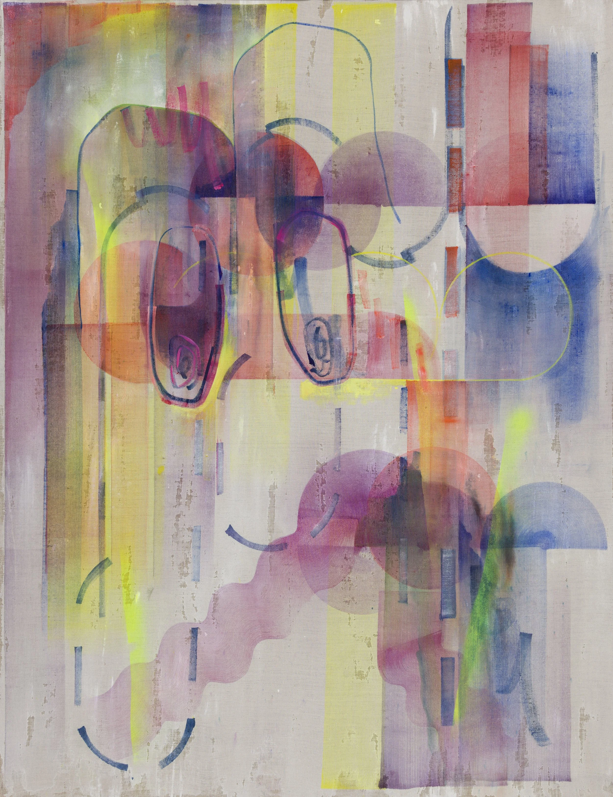  Untitled, oil and spray paint on linen, 120cm x 100cm, 2023 