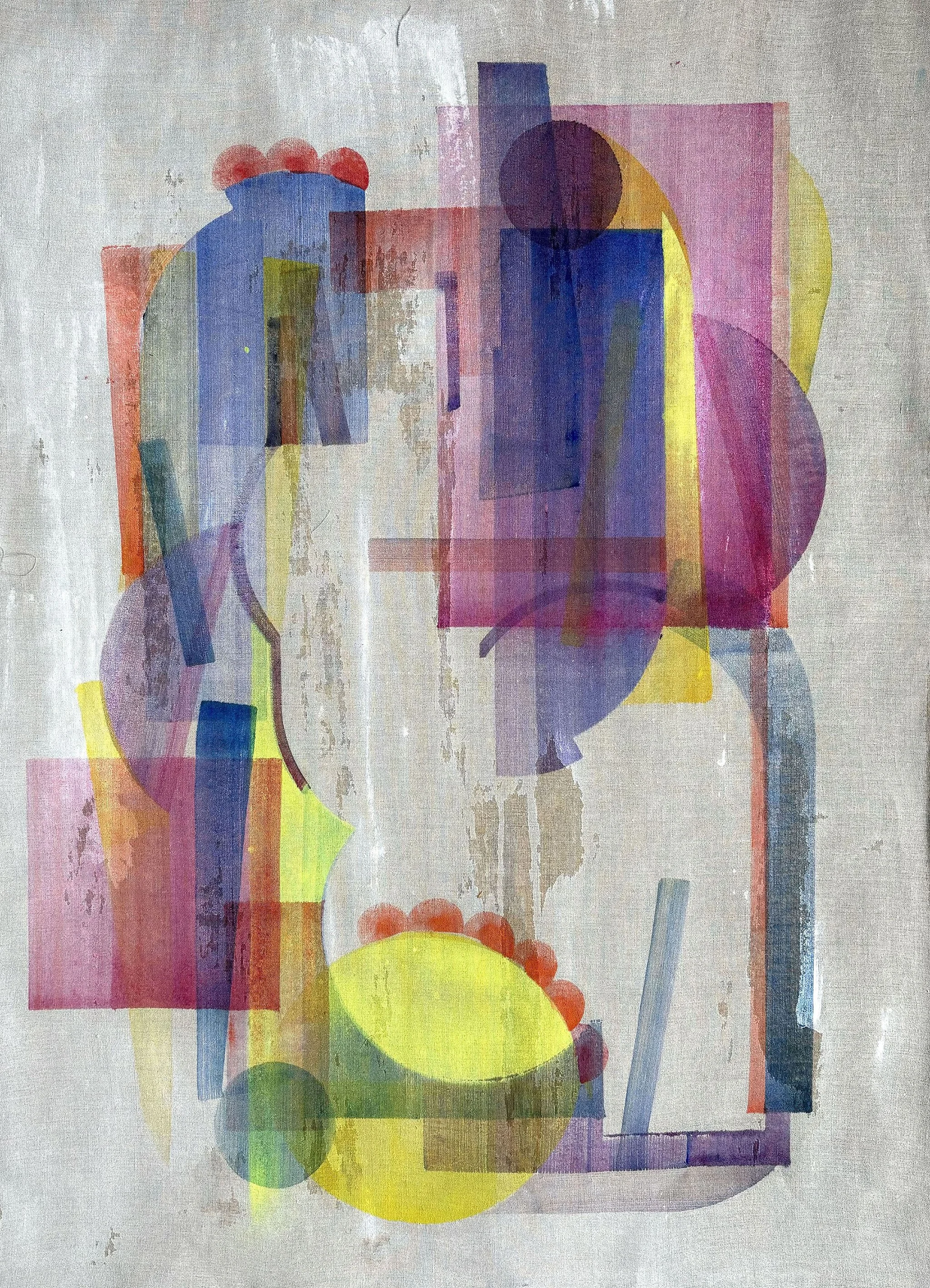  Platform, oil, watercolour and spray paint on linen, 60cm x 45cm, 2020 