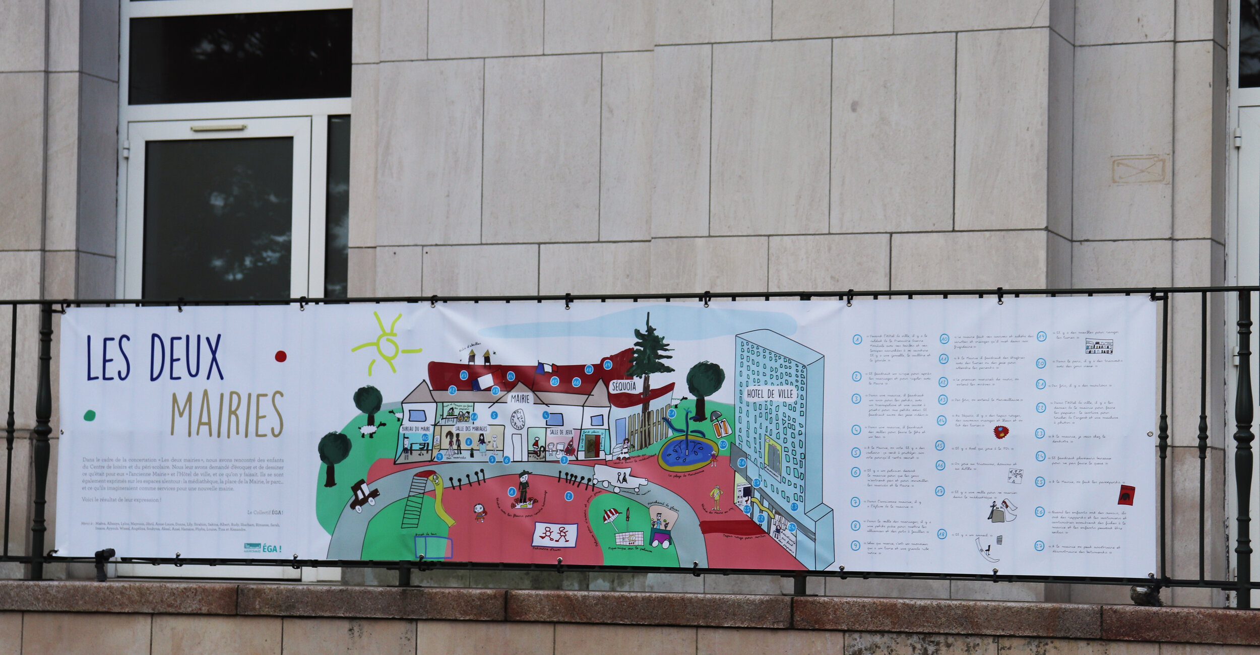 Cartographie sensible du centre de la ville de Maromme par les enfants et adolescents - extrait de la concertation “ Les deux Mairies “ menée en 2019 par le collectif EGA! ( Une pierre à l’édifice + Karine Chevalier + Thomas Avenel )
