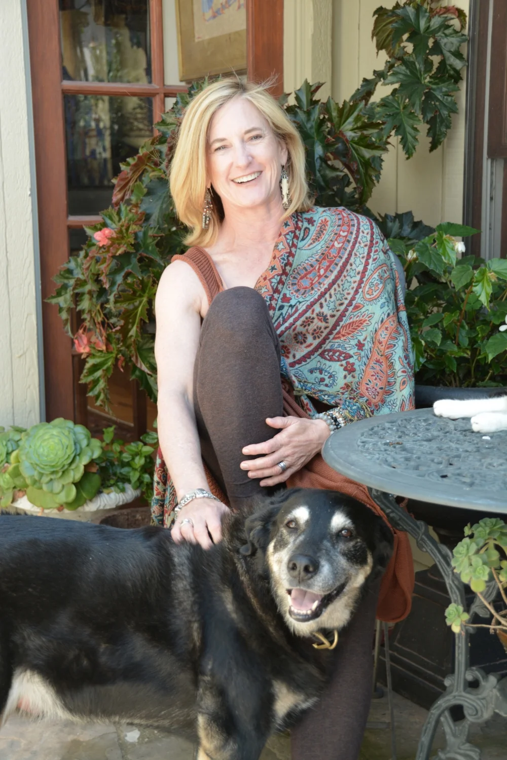 Martha with her dog Hala, named for the Nantahala River that stole her heart in Western North Carolina.