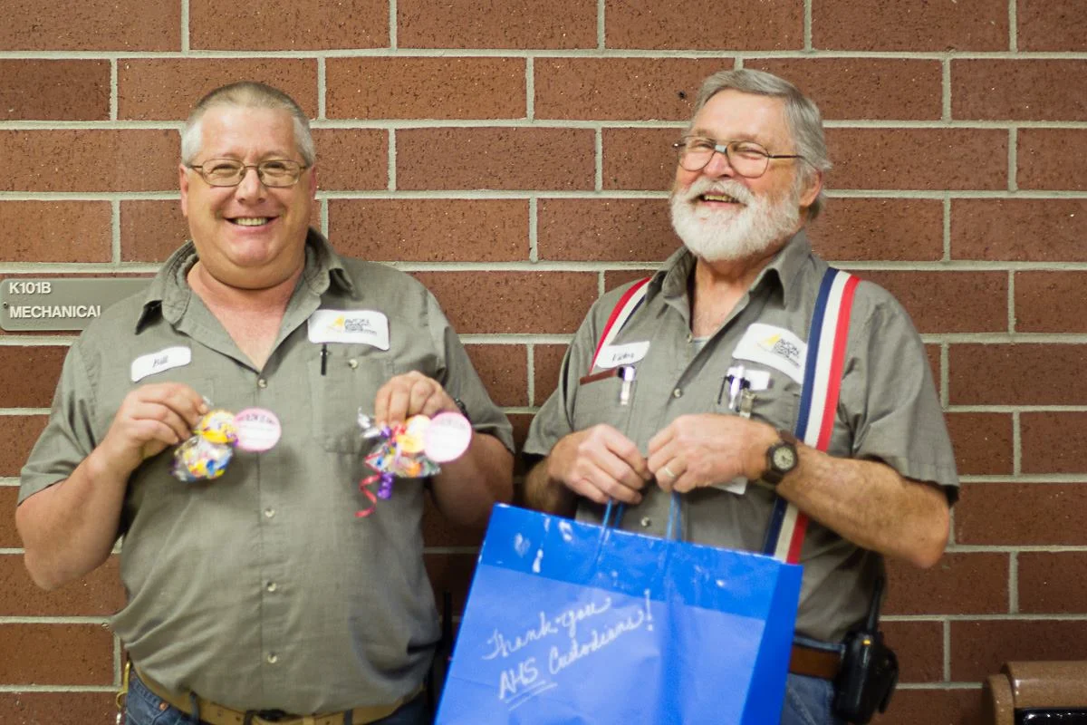 Custodial staff members receive some Kappa Kindness!