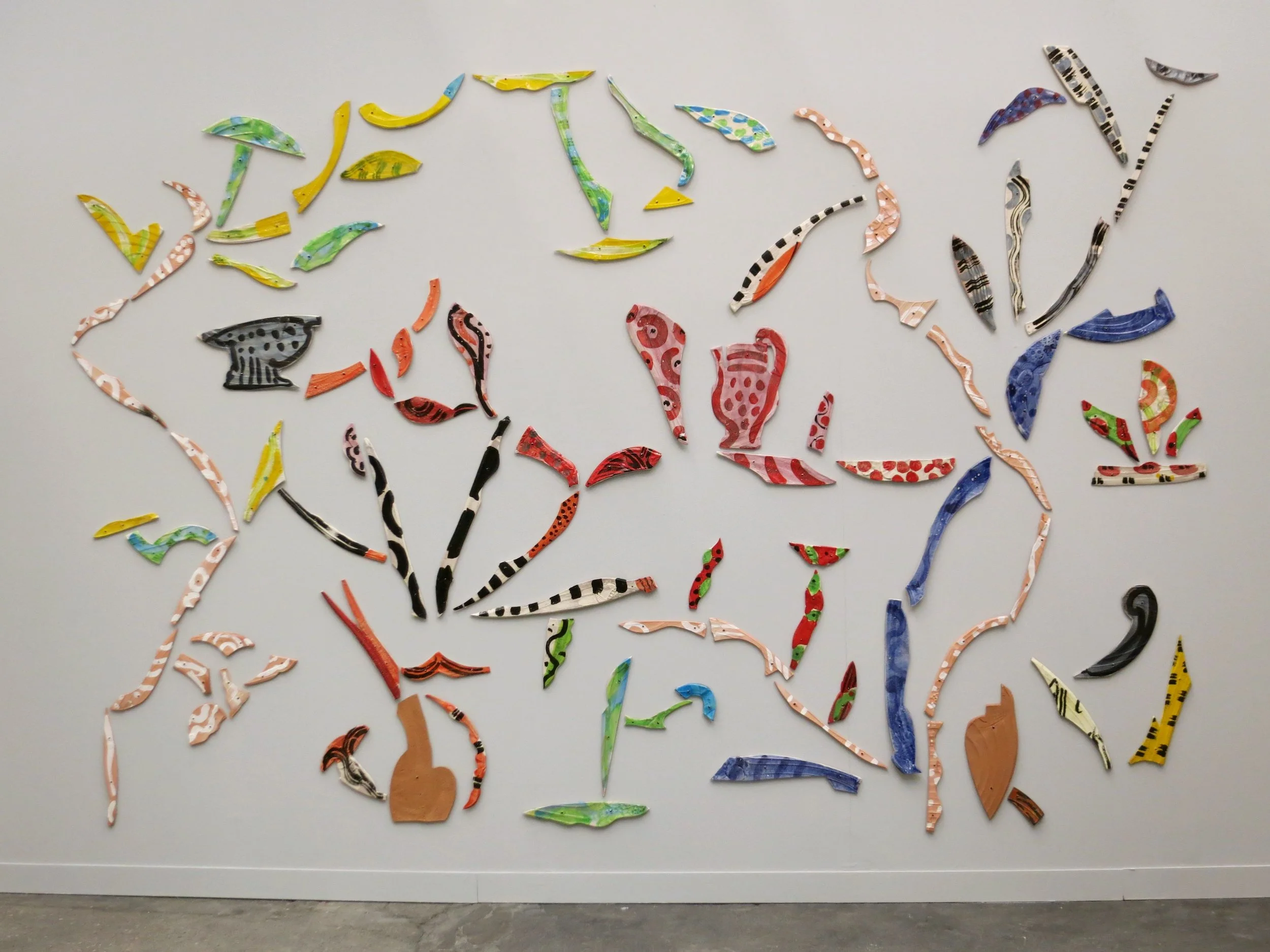 Wallpaper series (2013) Made from pieces of clay that were leftover after cutting out other forms.