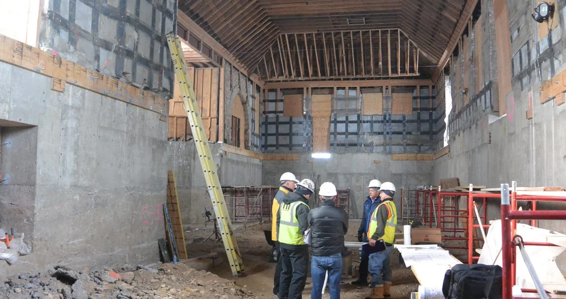 Photo of Milo team inside historic Boulder Depot during renovation.