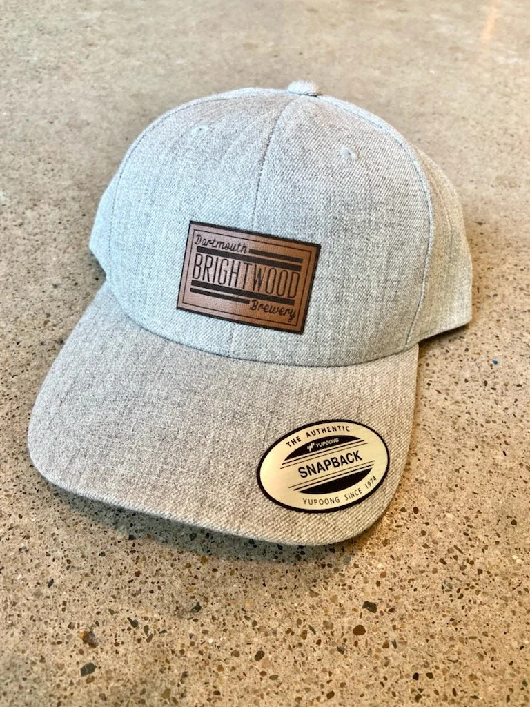 Grey Snapback Hat with Leather Patch