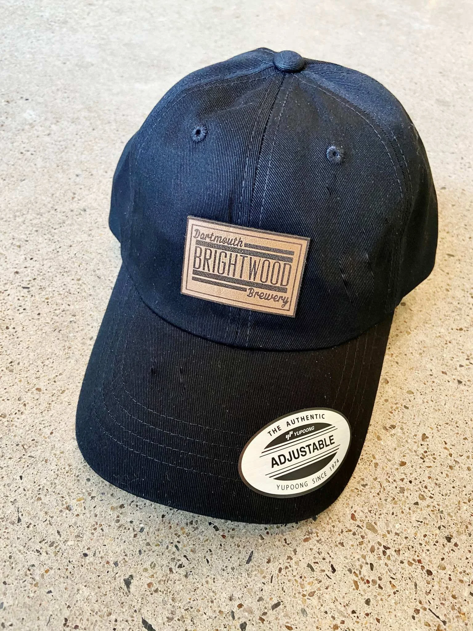 Black Dad Hat with Leather Patch