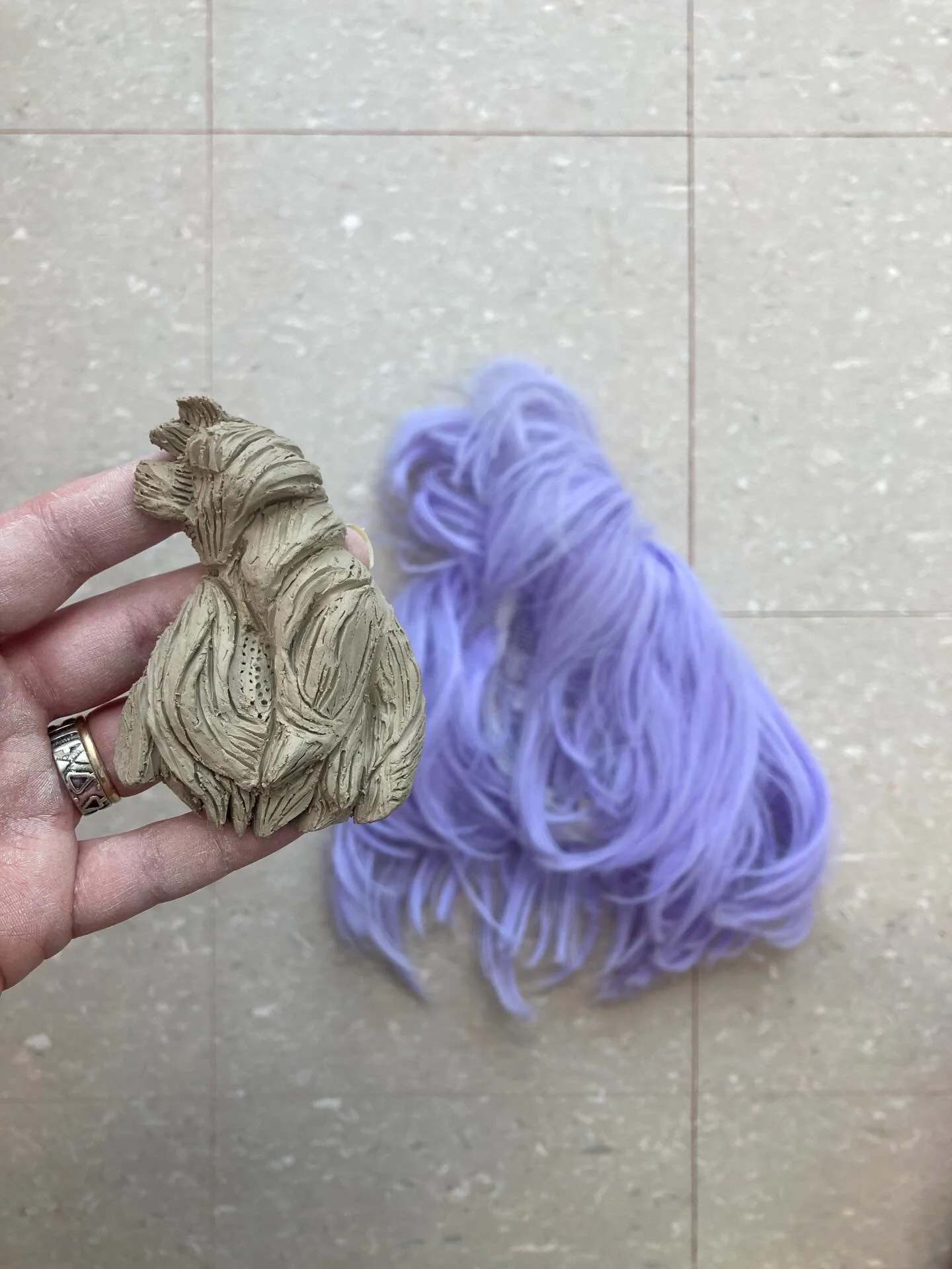 New projects incoming! I&rsquo;ve been taking an open studio class at the community college and for the first time in a while I&rsquo;m just making things just to mess around(while producing some new incense burners). This is a wig of mine, it&rsquo;