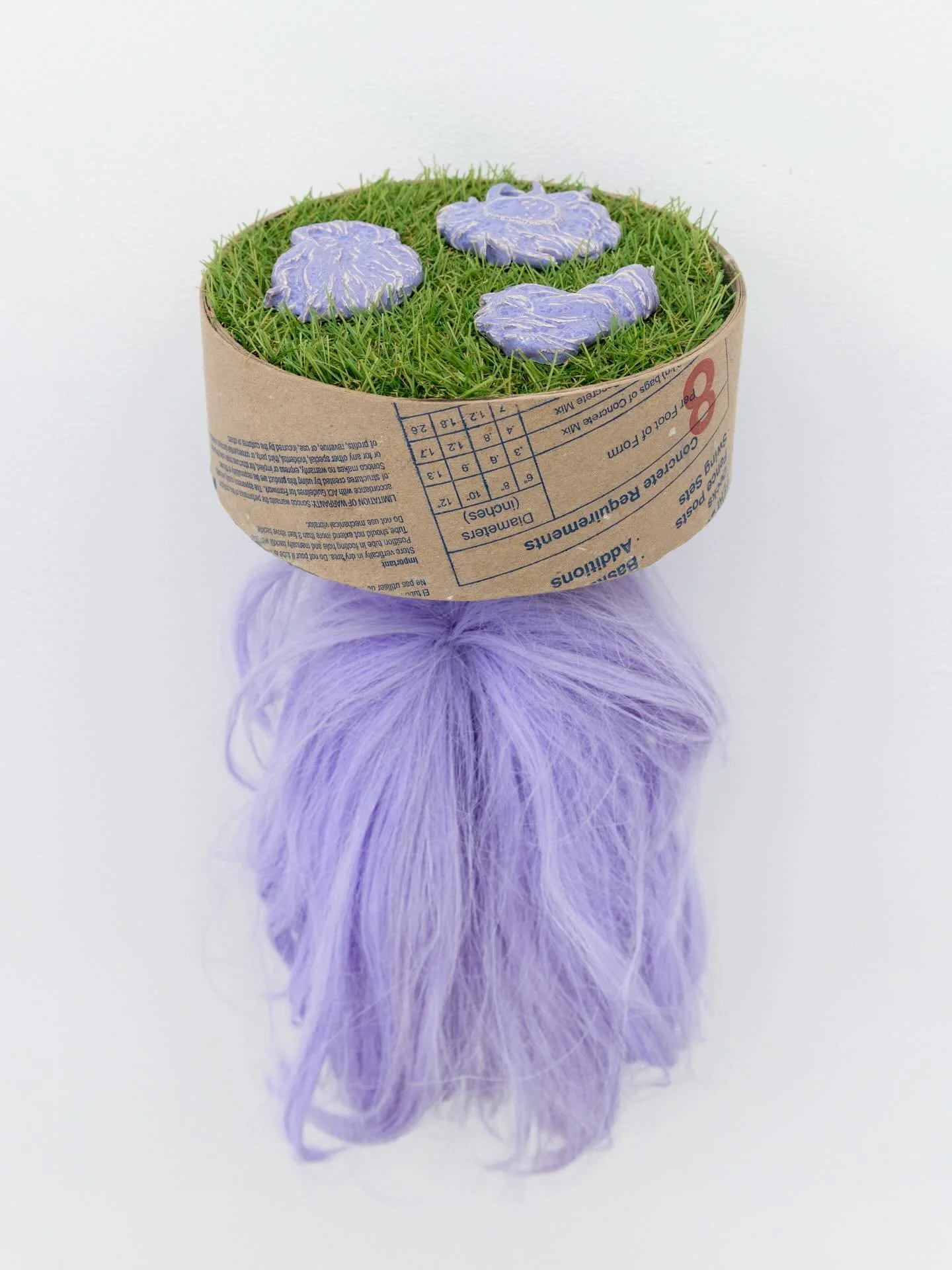 &ldquo;The People I&rsquo;m Too Exhausted to be Any Longer&rdquo; from In Time, a group show with my colleagues. The final product of my little ceramic wigs sitting on cement Sonotube shelves. This show was such a blast to do with all of my talented 