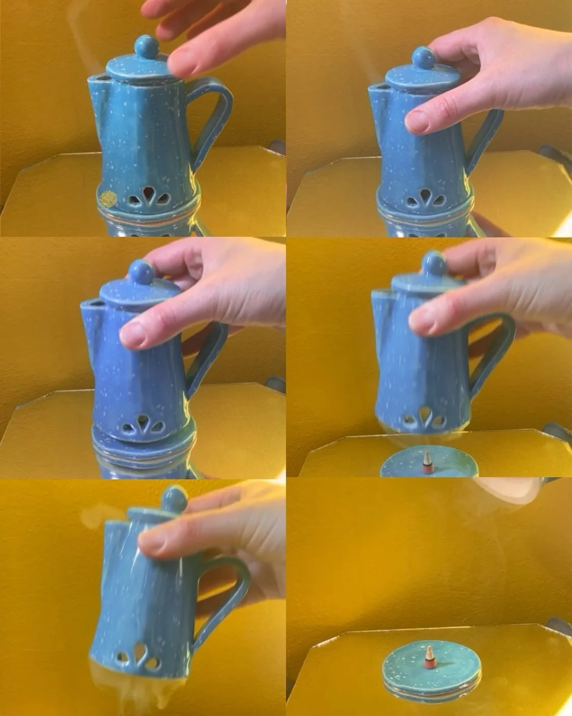 One week from today Sunday June 14 @ 12 noon EST the new Camping Kettle incense burner drop will drop - available for purchase on my website paigeofcontent.com 🩵