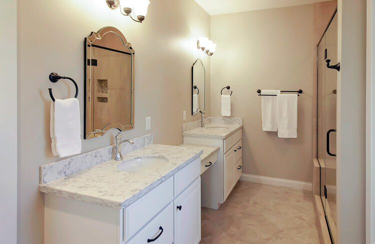 Dual Or Single Bowl Vanity Is One Two Master Bathroom Sinks Best Degnan Design Build Remodel - Small Master Bathroom With Double Vanity