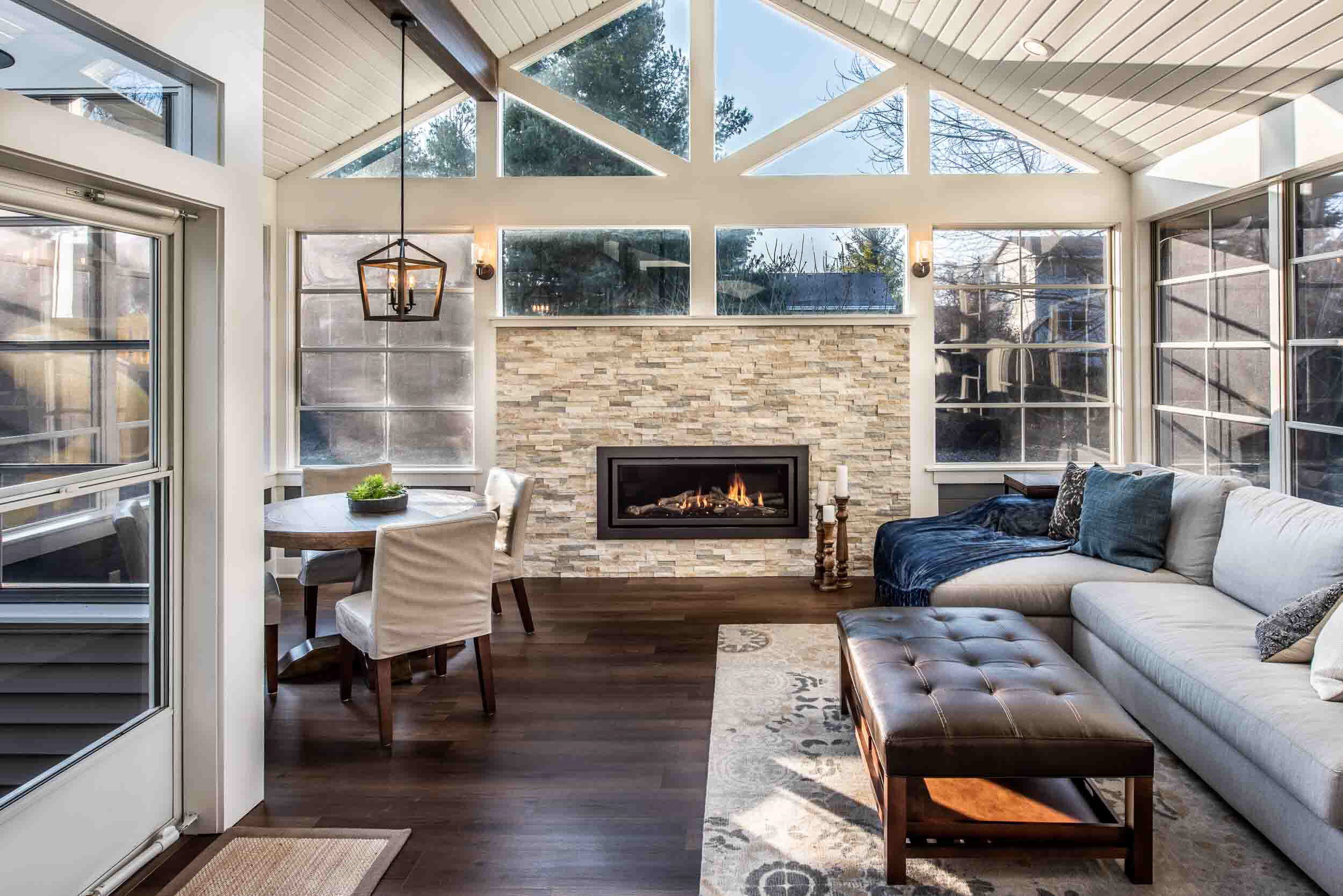 convert sunroom to living room