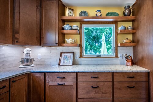 Floating Shelves In A Kitchen Remodel, How To Build Floating Shelves Between Cabinets
