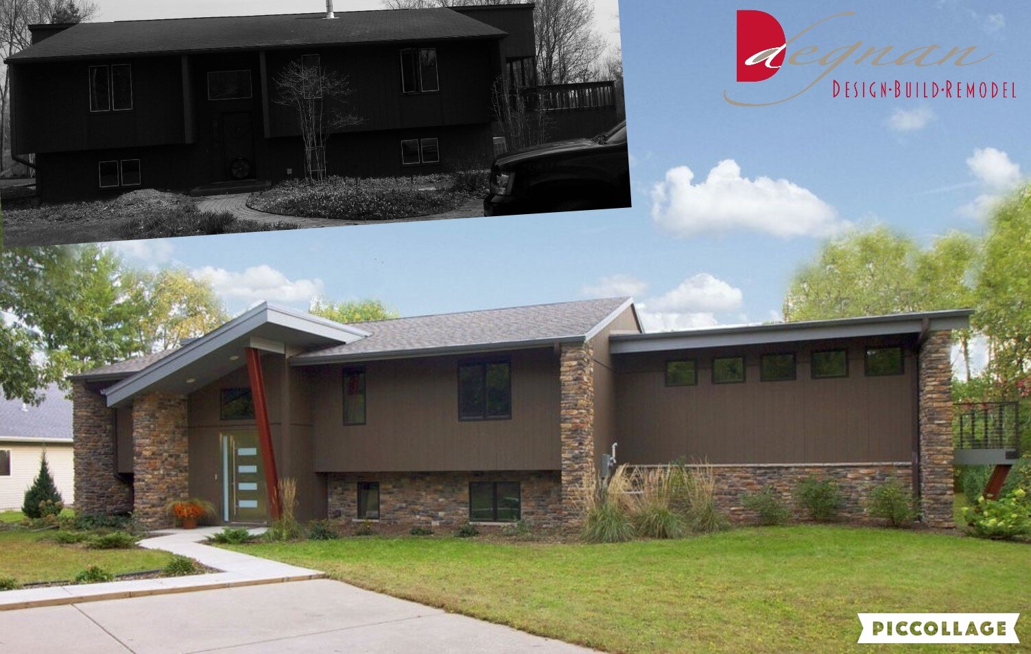 Updated 1970s multilevel home modern Exterior