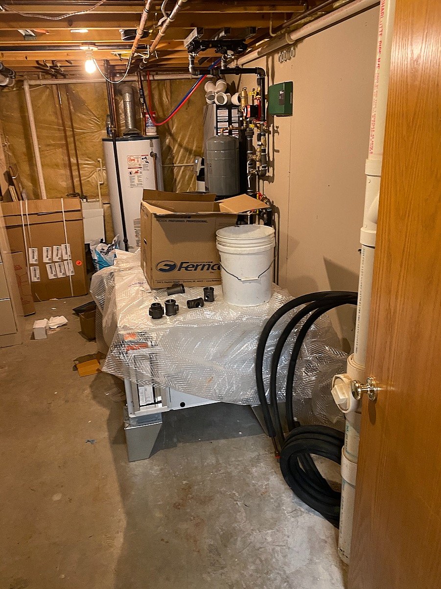 HVAC equipment in the basement