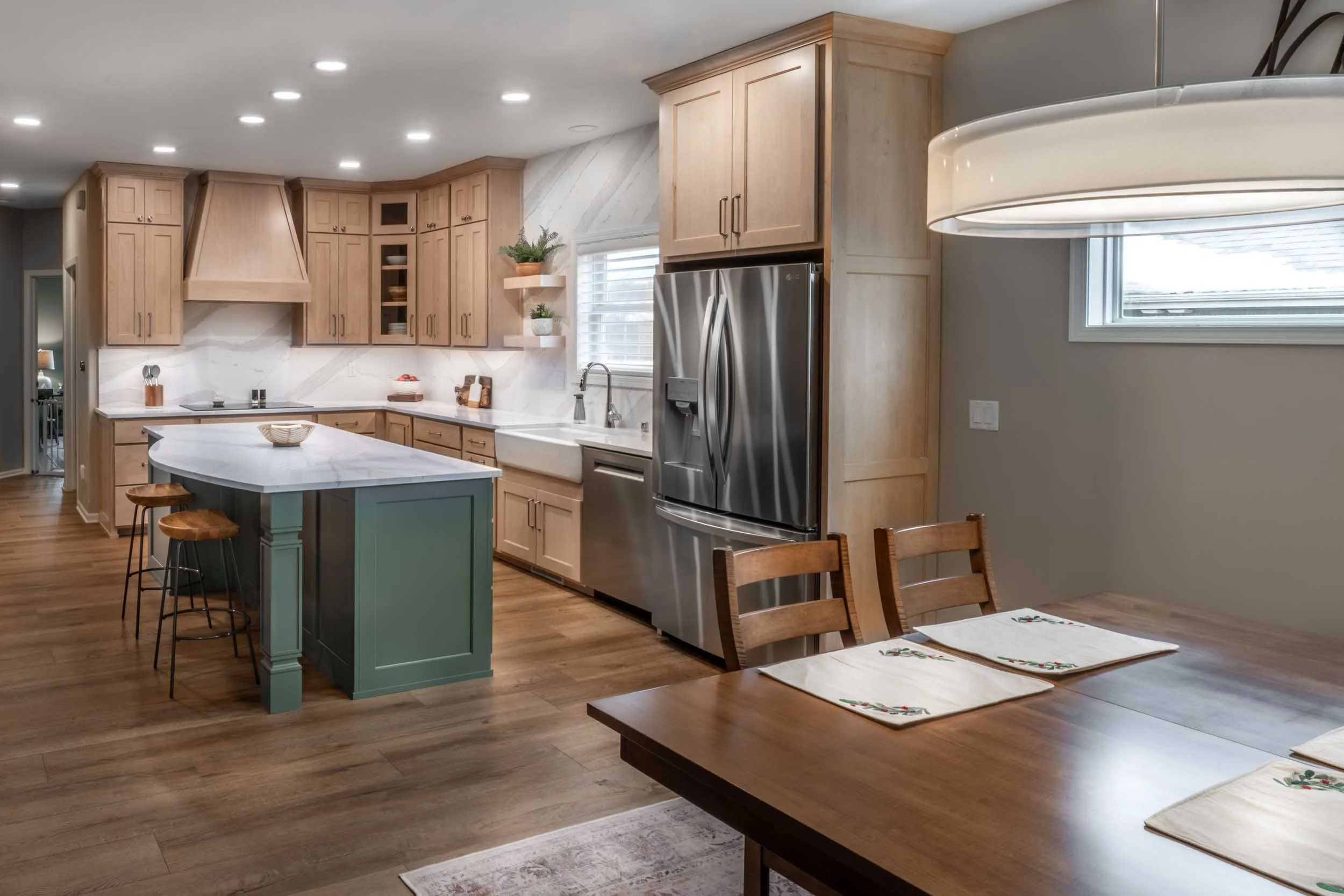 View of the Kitchen Renovation from the Dining Room