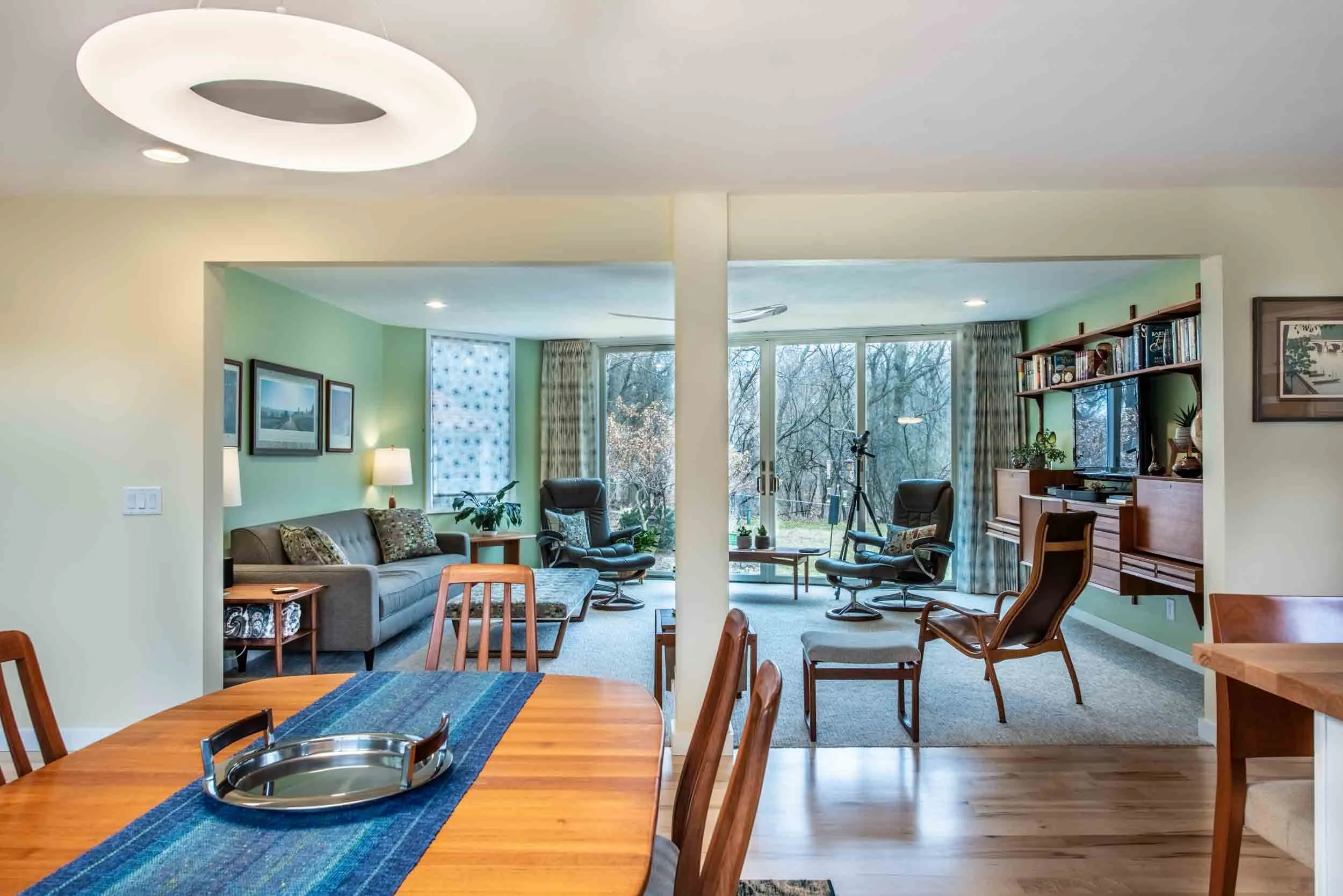 A huge patio door for this bump-out family room addition