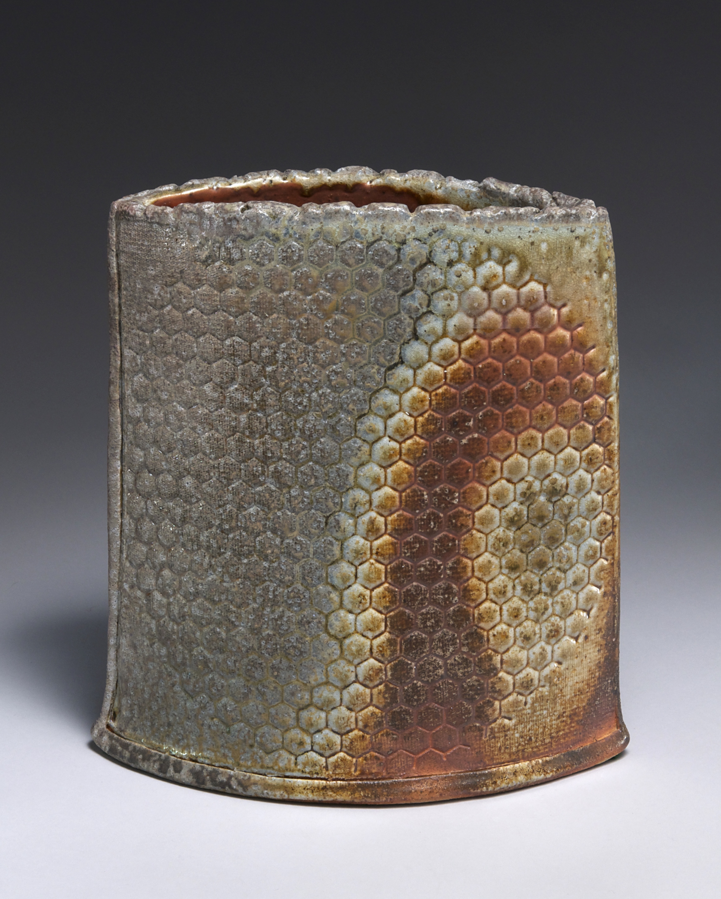 Slab vase with pressed pattern-Ken Pincus.jpg