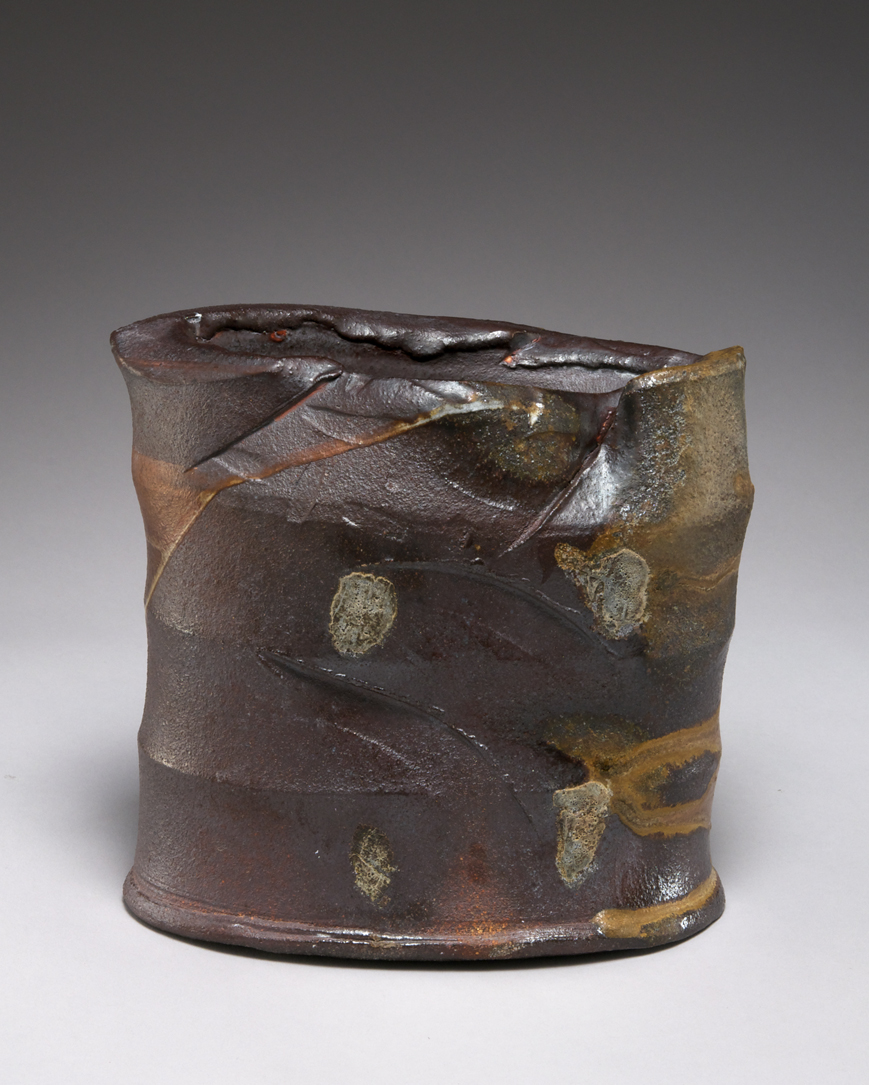 Oval ridged vase, altered