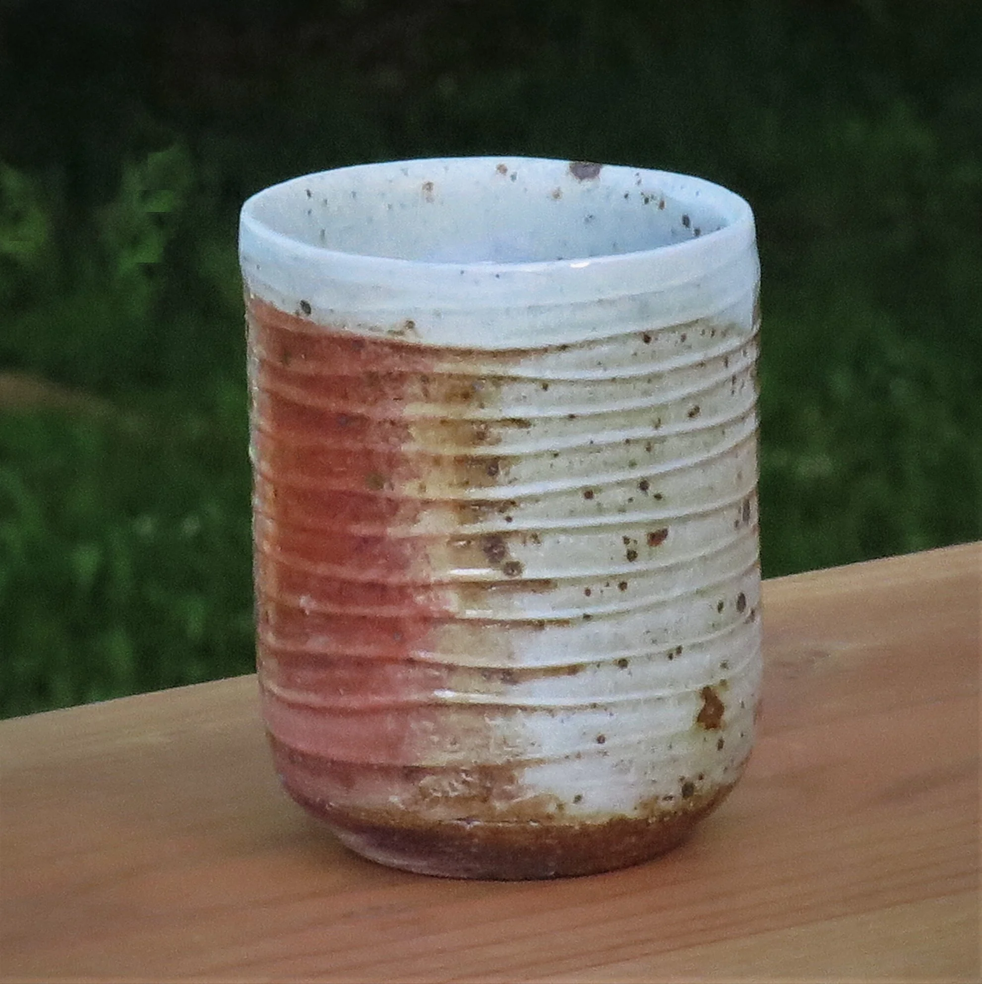 Tall teacups with shino & ash glazes-2.JPG