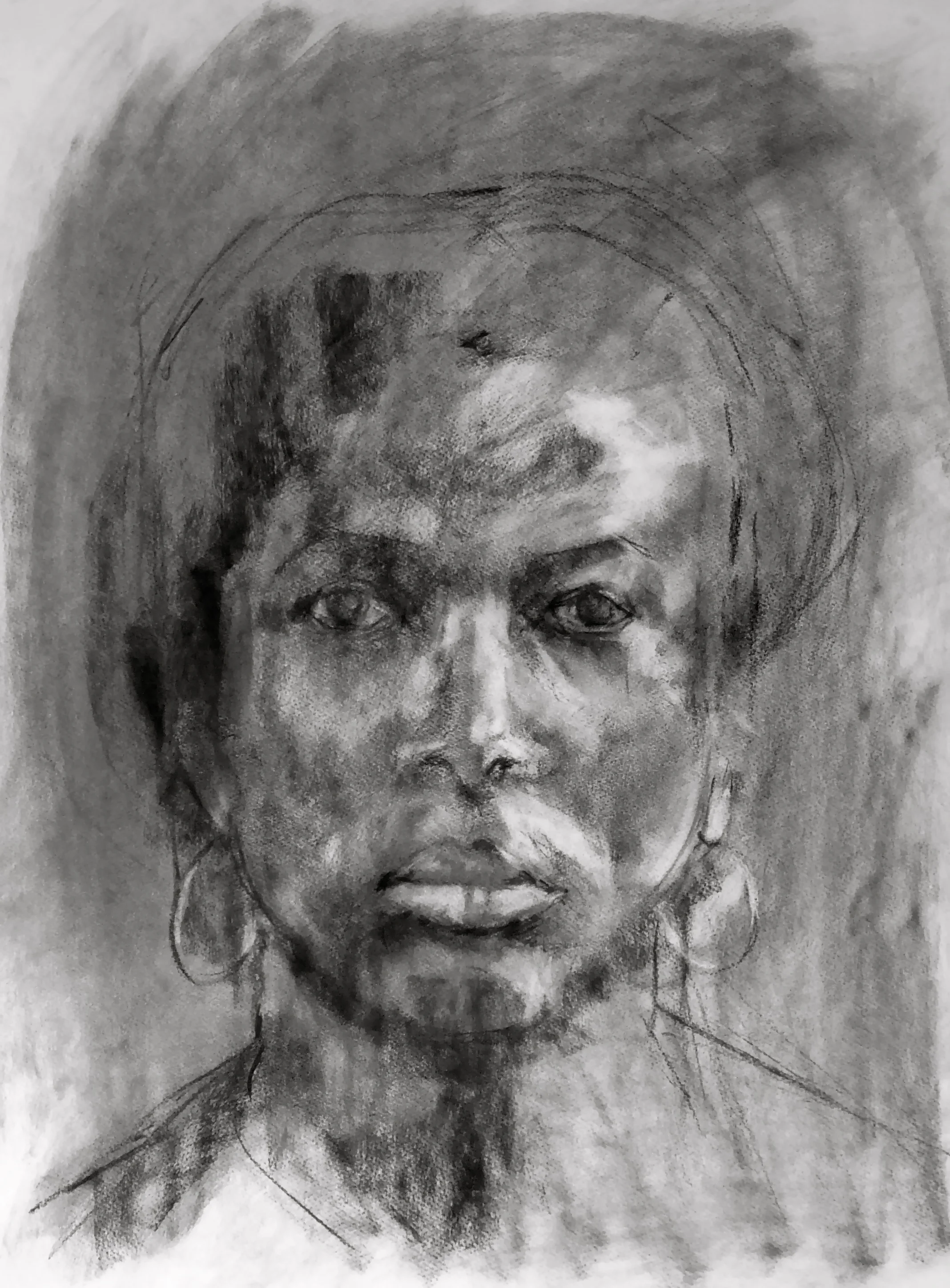 Gladys II Charcoal on white Somerset paper 56 x 76 cm 2015