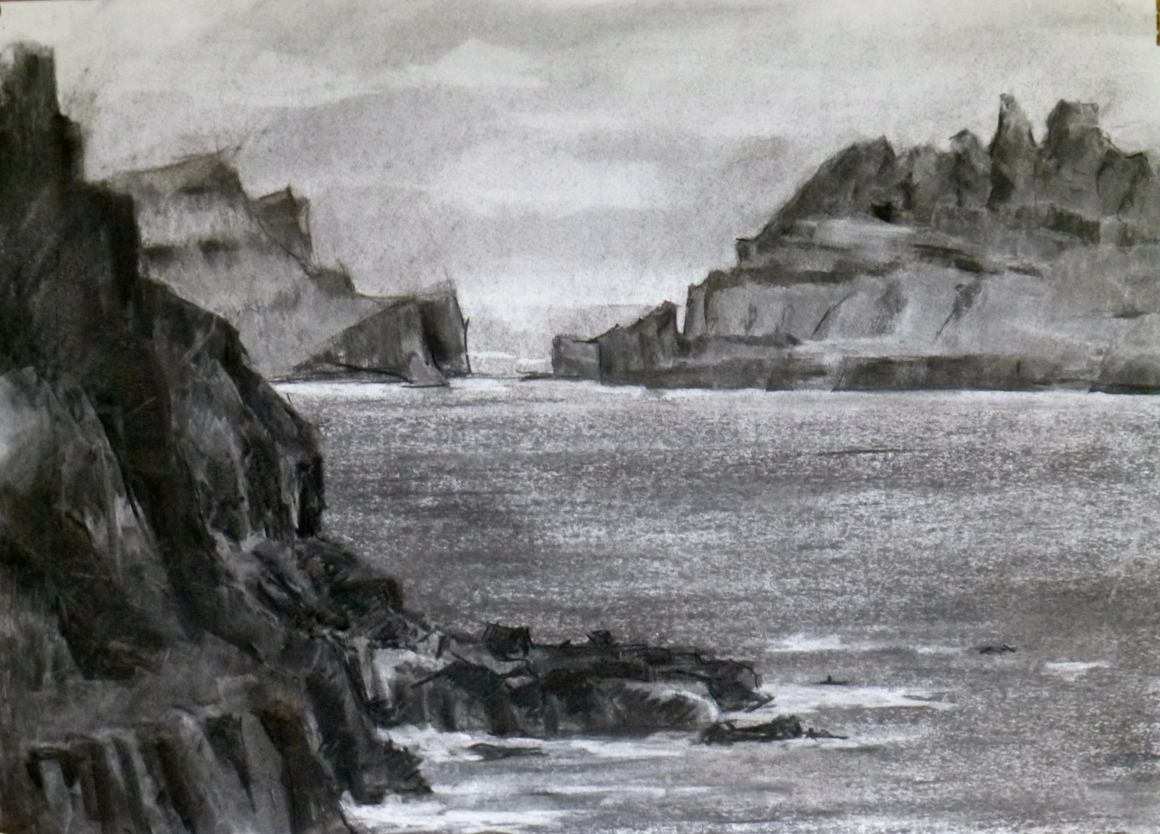 From Gasadalur.  Charcoal 2017 80x60 cms