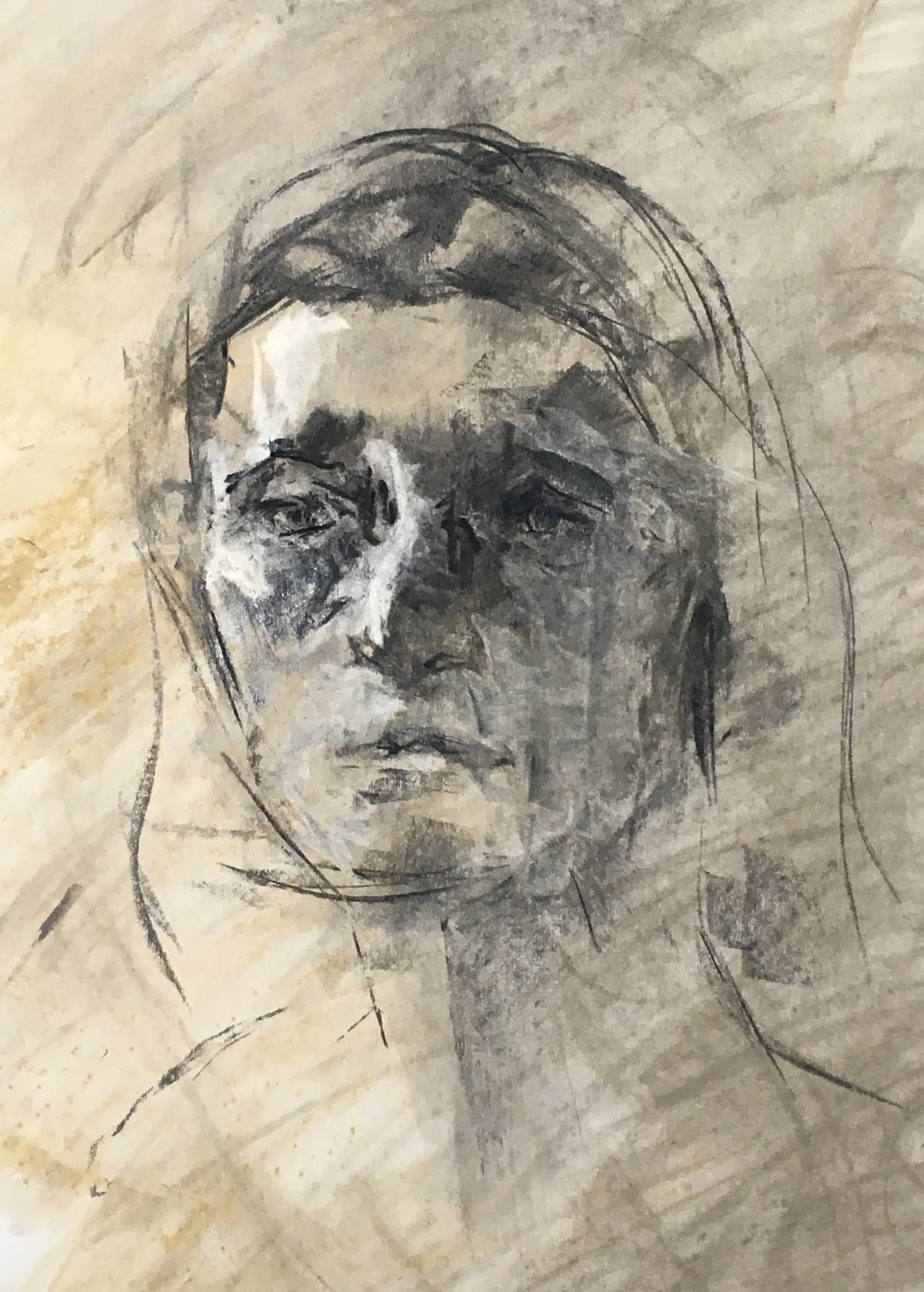 Ida.    Charcoal and pastel on sugar paper 2018 60x80 cms