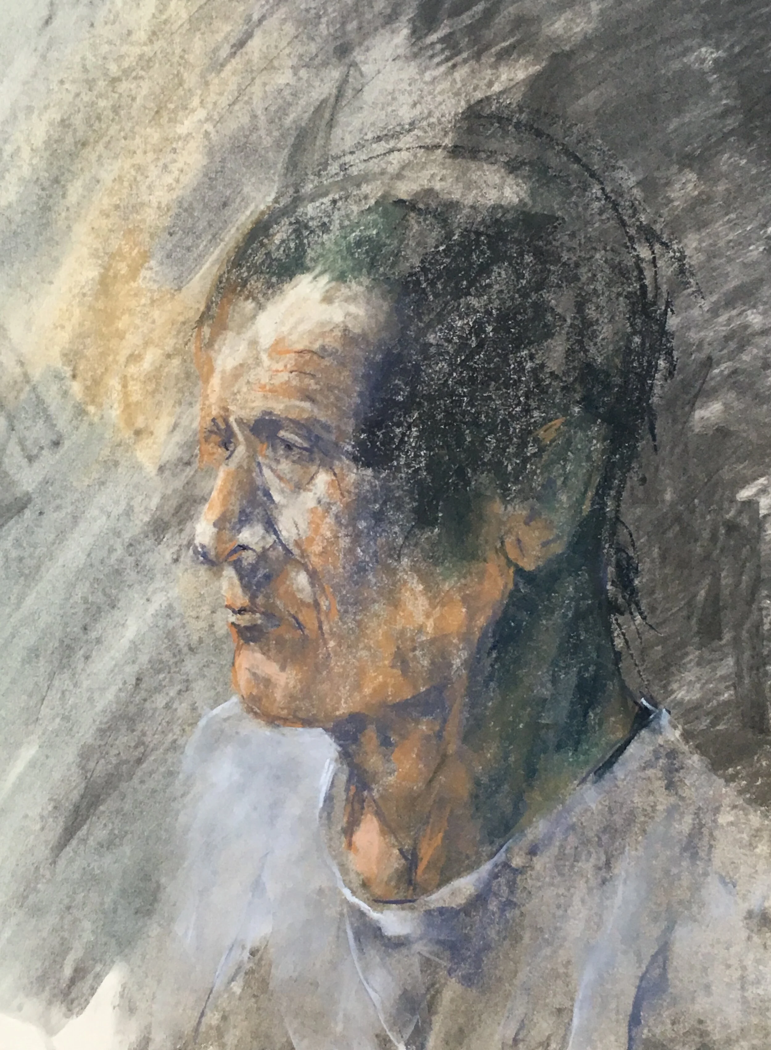 Mr Williams.  Pastel on cartridge paper 2019 60x80 cms