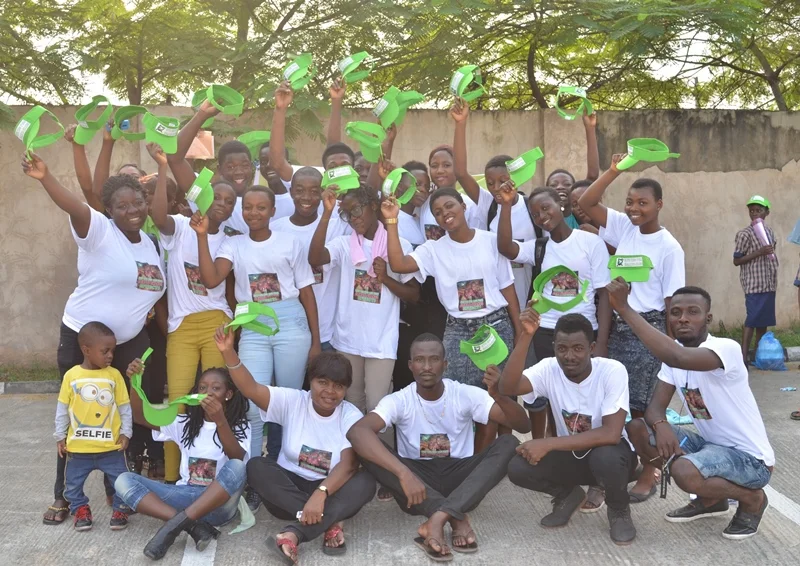 Betty Abah (seated third on front row) with volunteers from Makoko and CEE-HOPE staff after an event in 2016 (Caption provided by Betty Abah)