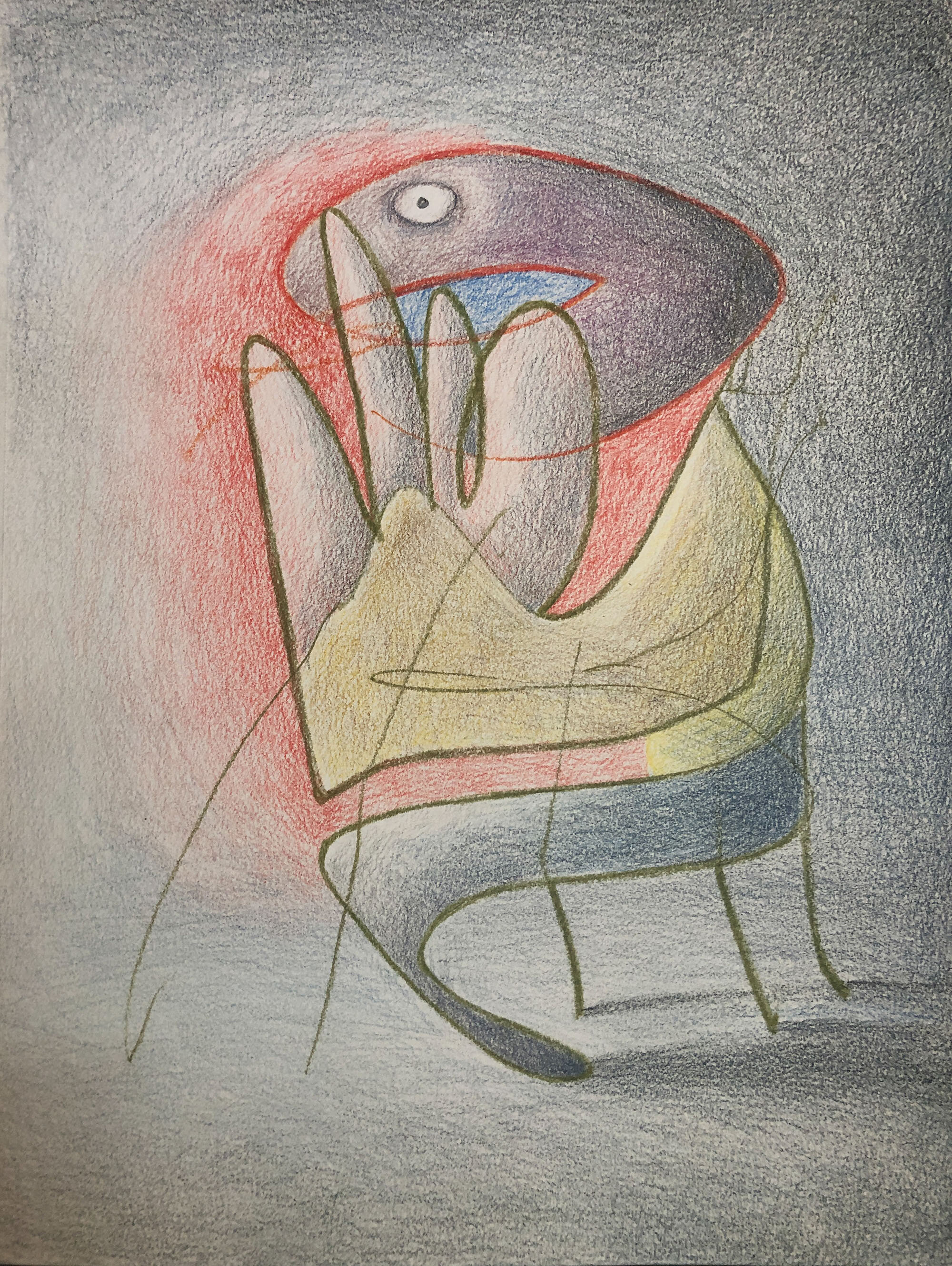SOLD Too Much Information 9" x 12" Colored Pencil on Paper