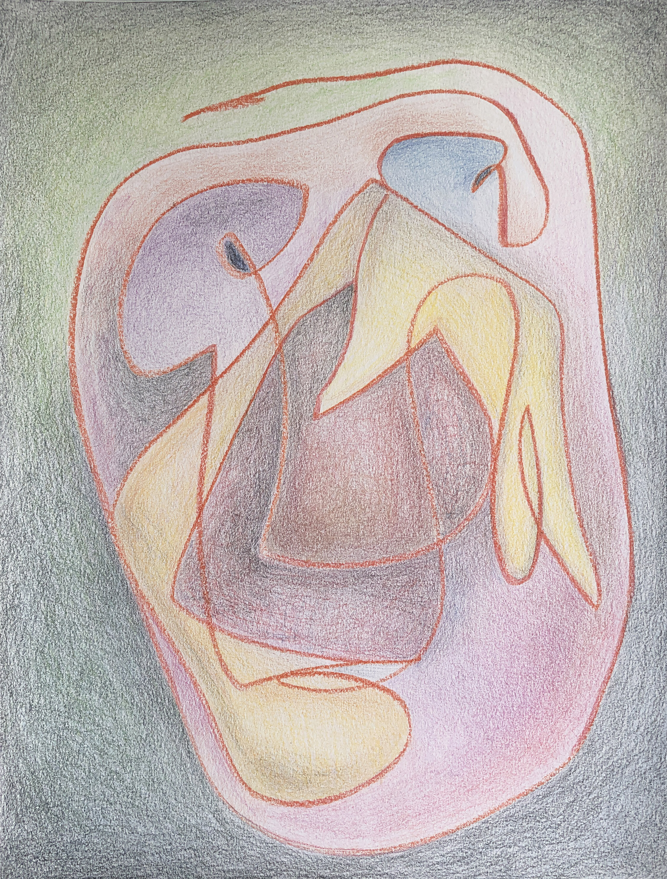 Awkward Grip  9" x12" Colored Pencil on Paper