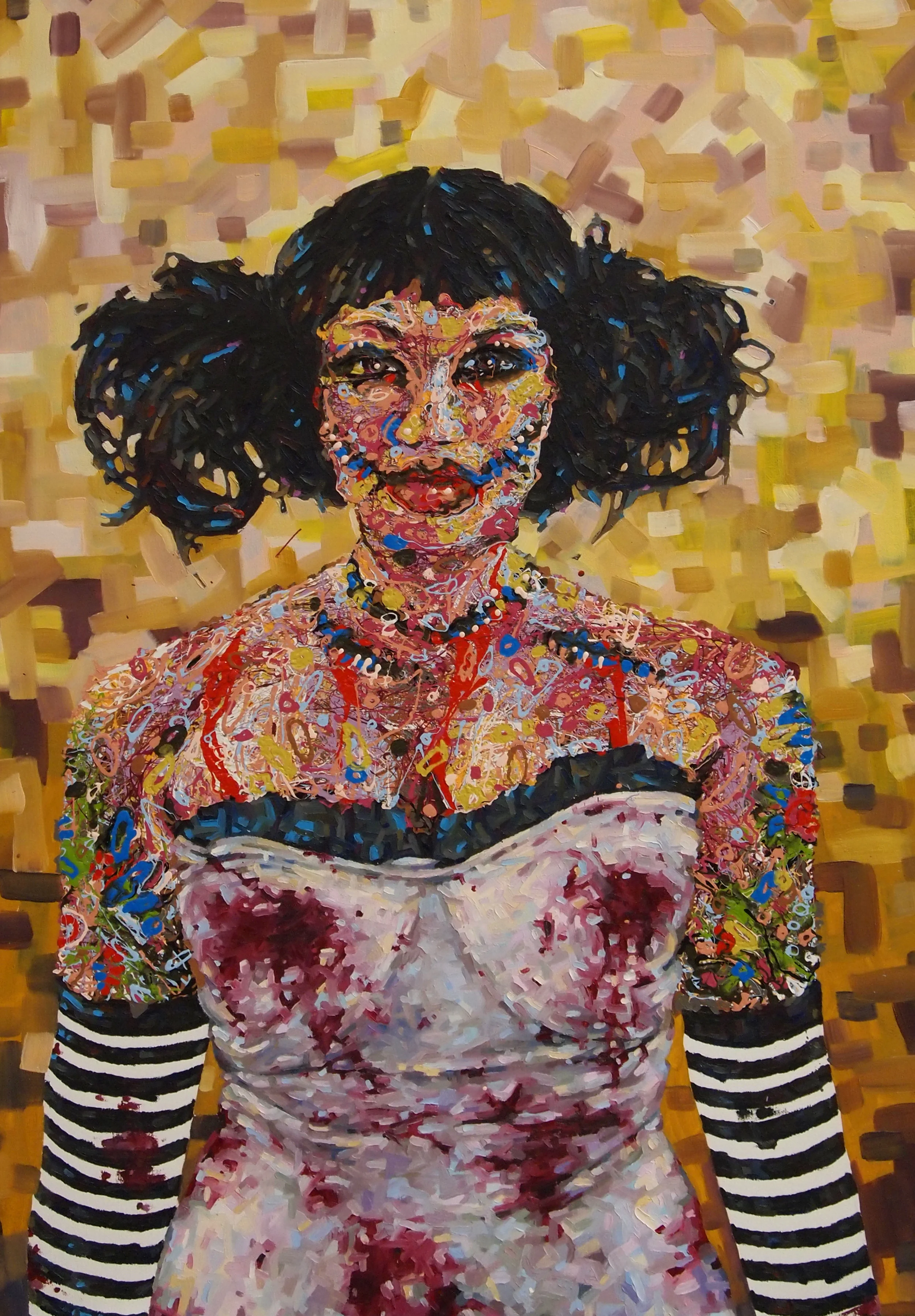 2012 zombie girl oil and acrylic on canvas 32x50 SOLD.jpg