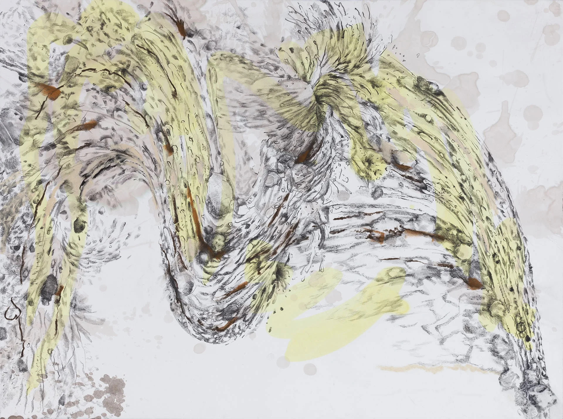 Pyroclasm 2014 graphite, pastel and watercolor on paper 22.5 x 30 in.