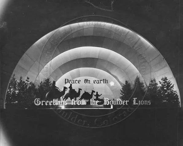 1941 Bandshell at Christmas from Boulder Lions Club